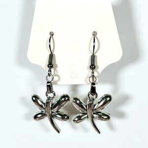 Silver Dragonfly Earrings